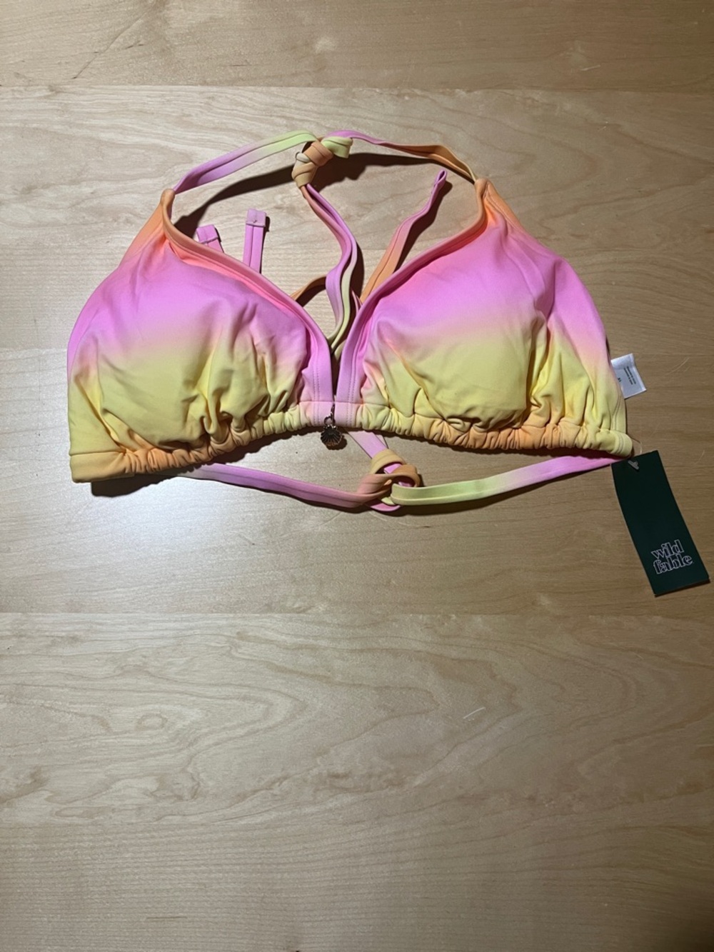 wild fable Pink Yellow Orange Ombré Halter Bikini Top